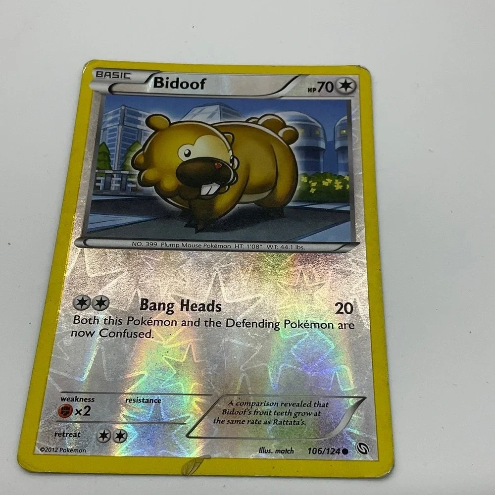 Pokemon Bidoof TCG Card Dragons Exalted 106/124 Reverse Holo Common 2012 BW